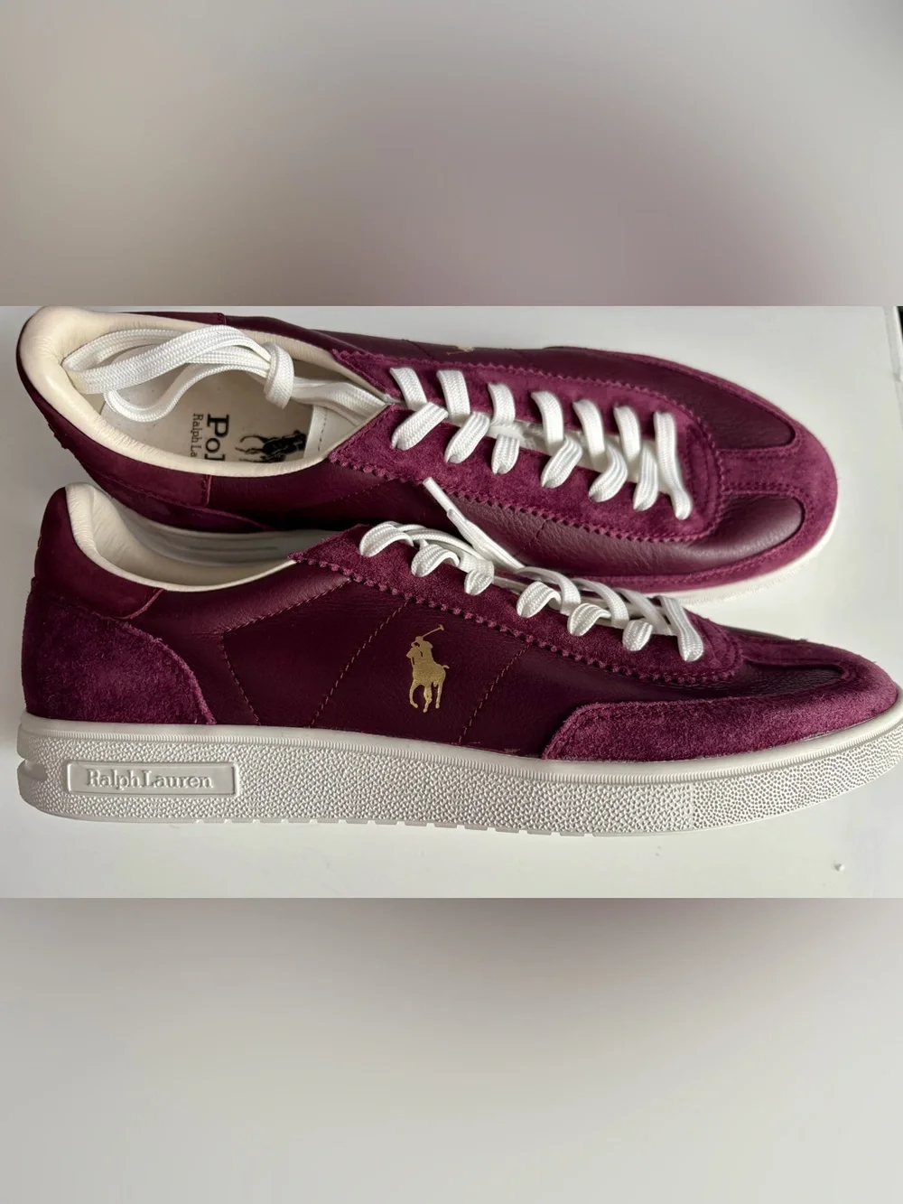 New Men’s Polo Bedford Sneakers in Wine, size 9. No box